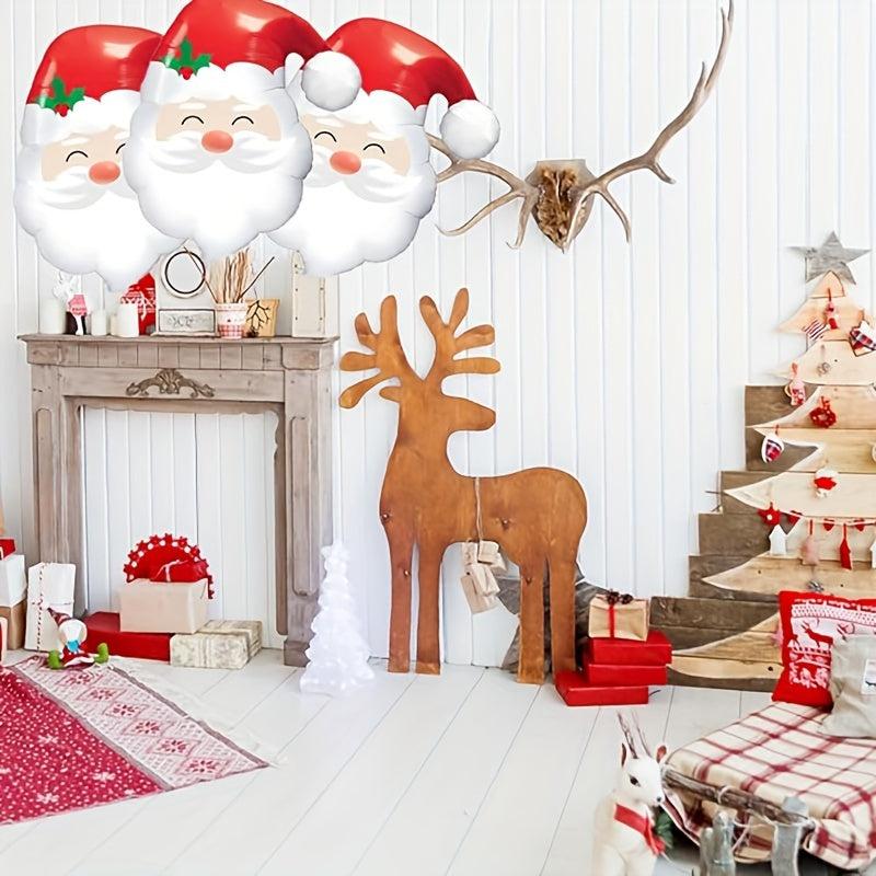Santa Claus Head Foil Balloons for Christmas Party Decorations