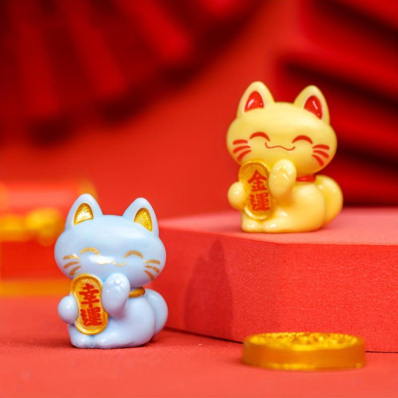9pcs Spring Fortune Cat Figurines Good Luck Decoration