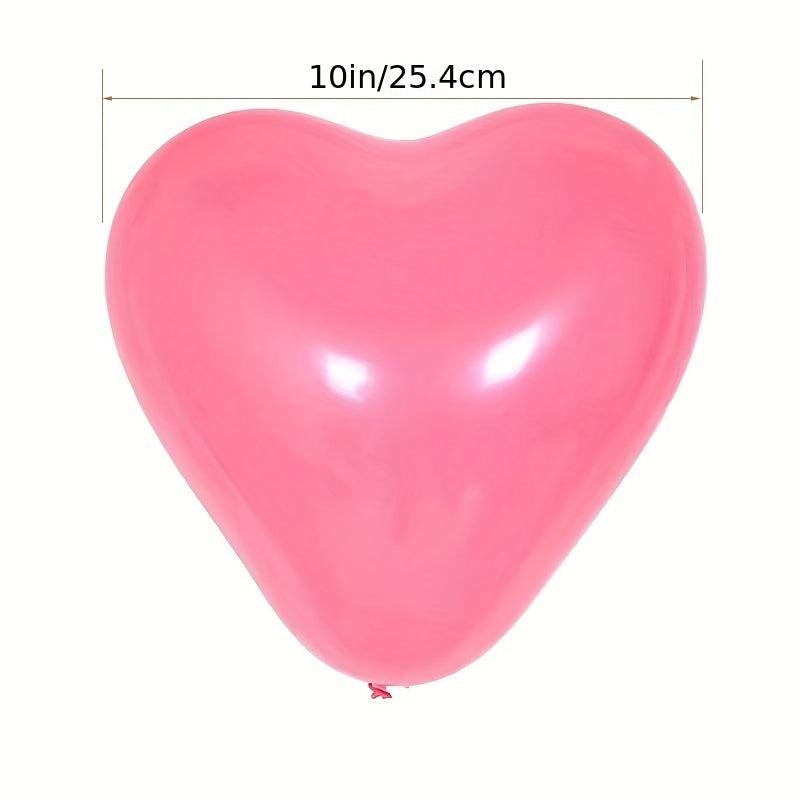 50 Heart Shaped Balloons for Weddings & Birthdays