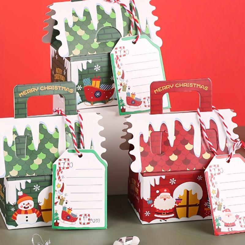 6pcs Christmas Gingerbread House Candy Cookie Snack Boxes Party Decoration