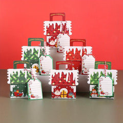 6pcs Christmas Gingerbread House Candy Cookie Snack Boxes Party Decoration