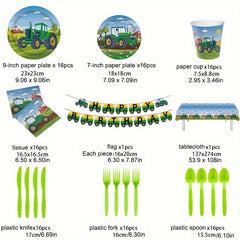 Tractor Birthday Party Decoration Set 9pcs