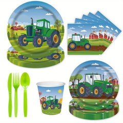 Tractor Birthday Party Decoration Set 9pcs