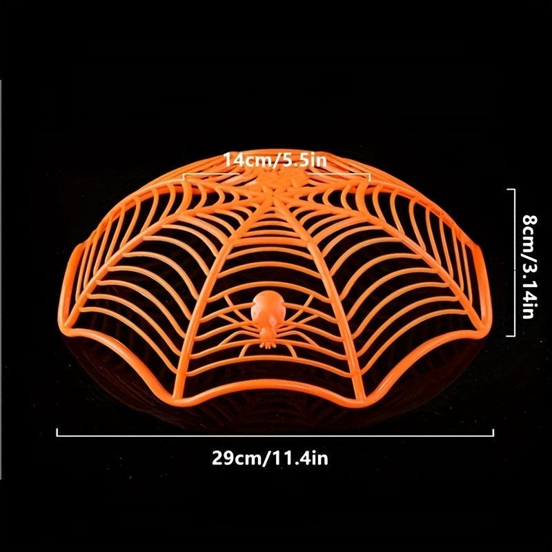 2pcs Halloween Candy Baskets Spider Web Bowl Fruit Plate Decoration