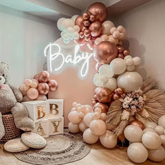 134pcs Rose Golden Balloon Flower Wreath Arch Set Blush Pink Party Decoration