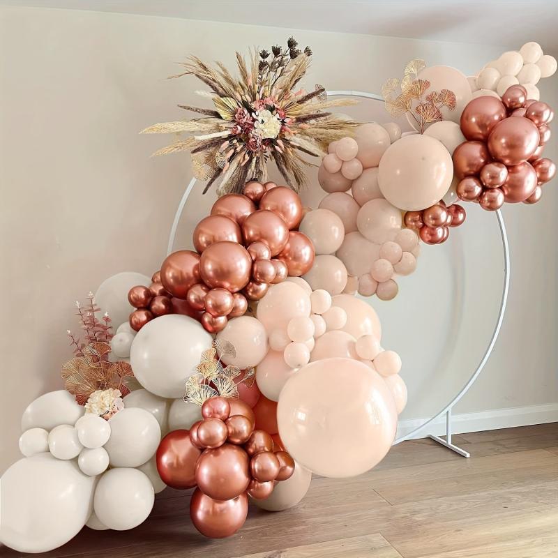 134pcs Rose Golden Balloon Flower Wreath Arch Set Blush Pink Party Decoration