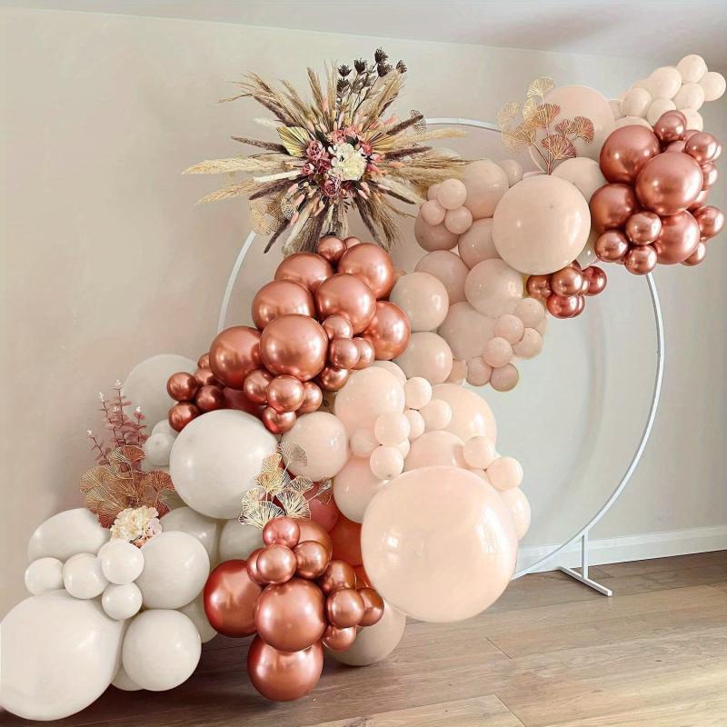 134pcs Rose Golden Balloon Flower Wreath Arch Set Blush Pink Party Decoration