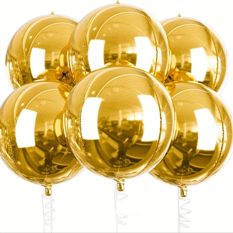 6pcs Silvery Golden 4D Foil Balloons For Bachelorette Wedding Birthday
