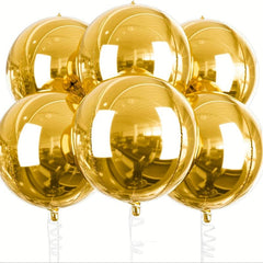6pcs Silvery Golden 4D Foil Balloons For Bachelorette Wedding Birthday