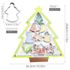 10pcs Christmas Cookie Cutters Stainless Steel Biscuit Molds Kitchen Accessories