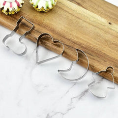 10pcs Christmas Cookie Cutters Stainless Steel Biscuit Molds Kitchen Accessories