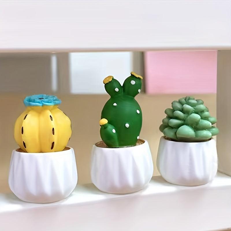 Mini Succulent Car Ornament Resin Decoration
