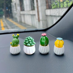 Mini Succulent Car Ornament Resin Decoration