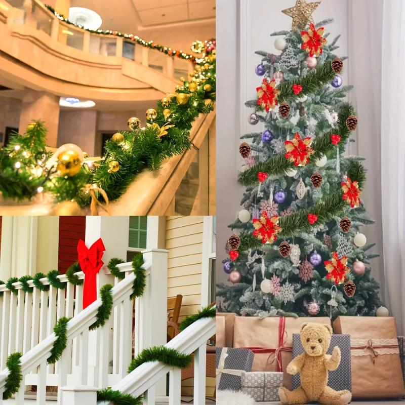 Artificial Christmas Garland Green Soft Greenery Decoration