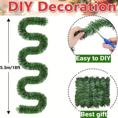 Artificial Christmas Garland Green Soft Greenery Decoration