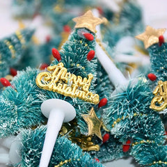 3pcs Christmas Cake Decoration Inserts Christmas Tree Garland Inserts