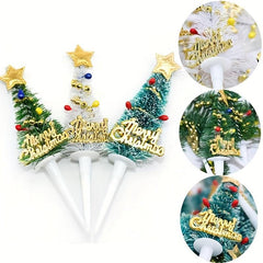 3pcs Christmas Cake Decoration Inserts Christmas Tree Garland Inserts