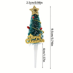 3pcs Christmas Cake Decoration Inserts Christmas Tree Garland Inserts