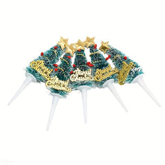 3pcs Christmas Cake Decoration Inserts Christmas Tree Garland Inserts
