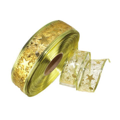 Golden Hot Stamping Ribbon Musical Notes Stars Christmas Tree Decor