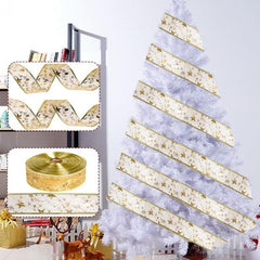 Golden Hot Stamping Ribbon Musical Notes Stars Christmas Tree Decor