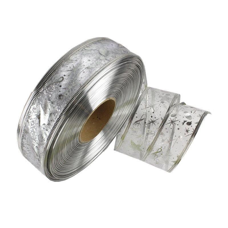 Golden Hot Stamping Ribbon Musical Notes Stars Christmas Tree Decor