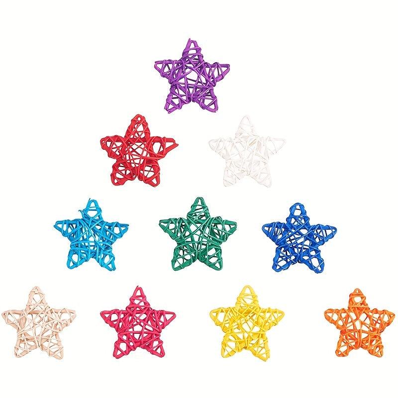 10pcs Colorful Star Vine Balls Party Decoration Halloween Christmas Gift