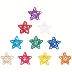 10pcs Colorful Star Vine Balls Party Decoration Halloween Christmas Gift