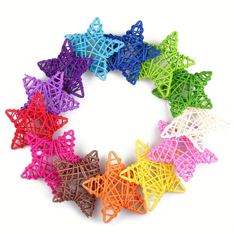 10pcs Colorful Star Vine Balls Party Decoration Halloween Christmas Gift