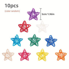 10pcs Colorful Star Vine Balls Party Decoration Halloween Christmas Gift