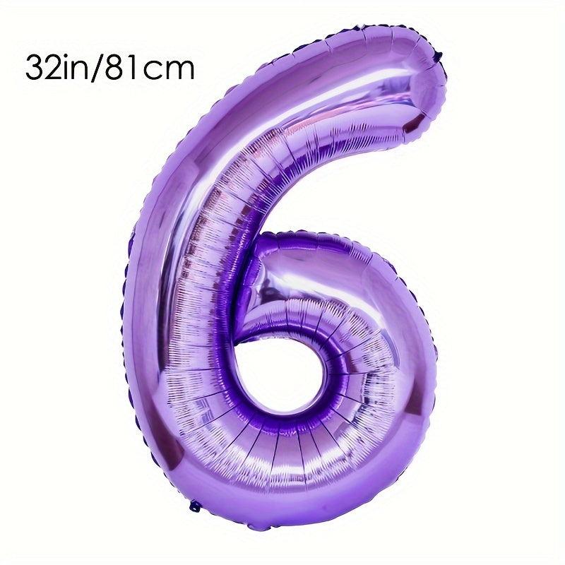32 inch Purple Number Balloons Party Birthday & Anniversary Decoration
