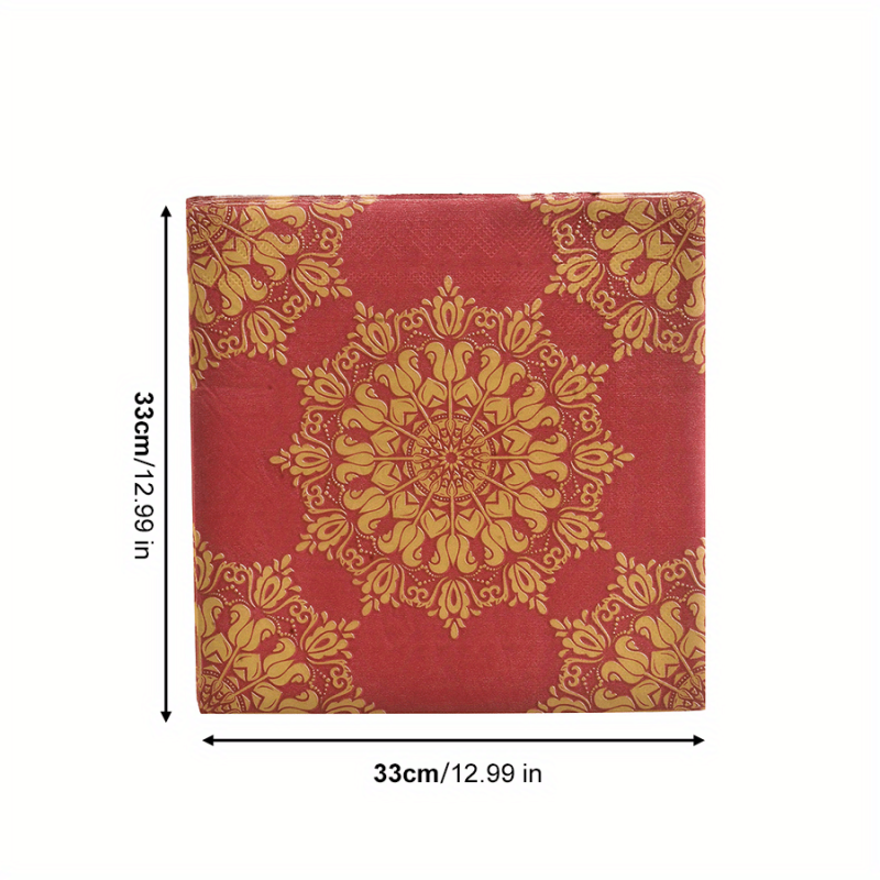 20pcs Wine Red Meal Pad Paper Wedding Banquet Napkin