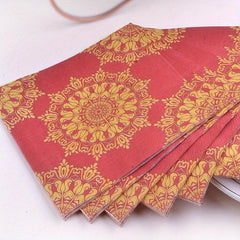 20pcs Wine Red Meal Pad Paper Wedding Banquet Napkin