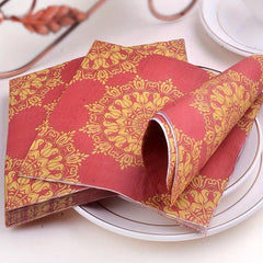 20pcs Wine Red Meal Pad Paper Wedding Banquet Napkin