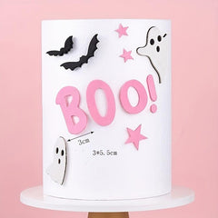 18pcs Pink Halloween Cake Toppers with Ghosts and Monsters