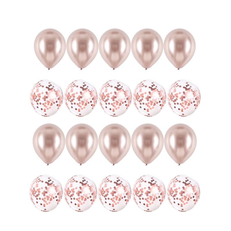 20pcs Rose Lace Up Glitter Balloon Set for Elegant Party Decor