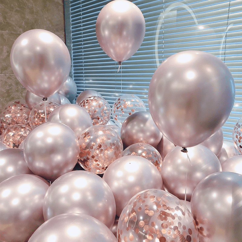 20pcs Rose Lace Up Glitter Balloon Set for Elegant Party Decor
