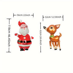 2pcs Santa Reindeer Foil Balloons Christmas Party Decorations Inflatable Toys