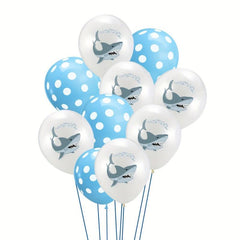 10pcs Shark Decoration Balloons Birthday Party Decorations