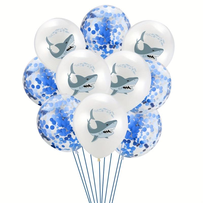 10pcs Shark Decoration Balloons Birthday Party Decorations