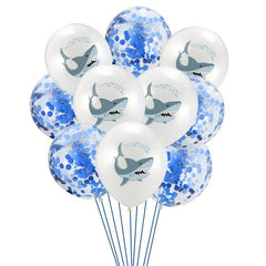 10pcs Shark Decoration Balloons Birthday Party Decorations