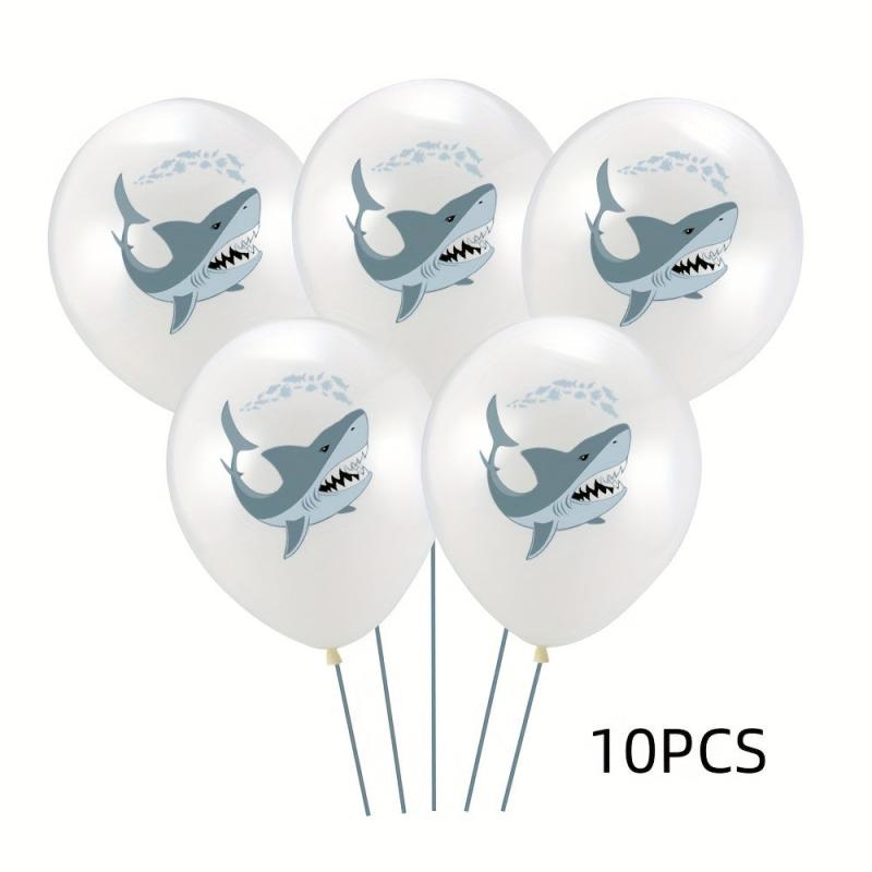 10pcs Shark Decoration Balloons Birthday Party Decorations