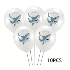 10pcs Shark Decoration Balloons Birthday Party Decorations