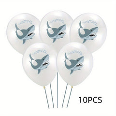 10pcs Shark Decoration Balloons Birthday Party Decorations