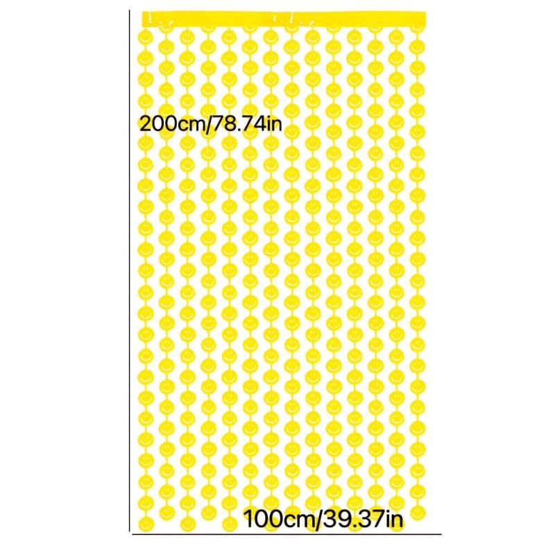 Smiley Face Macaron Rain Silk Curtain, Party Decoration Supplies