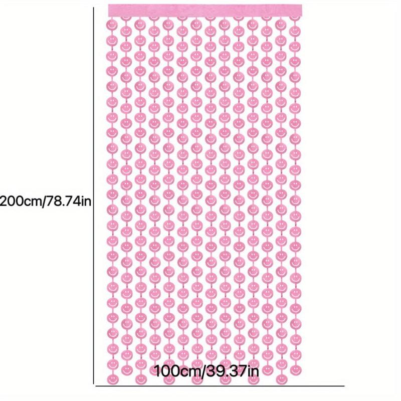 Smiley Face Macaron Rain Silk Curtain, Party Decoration Supplies