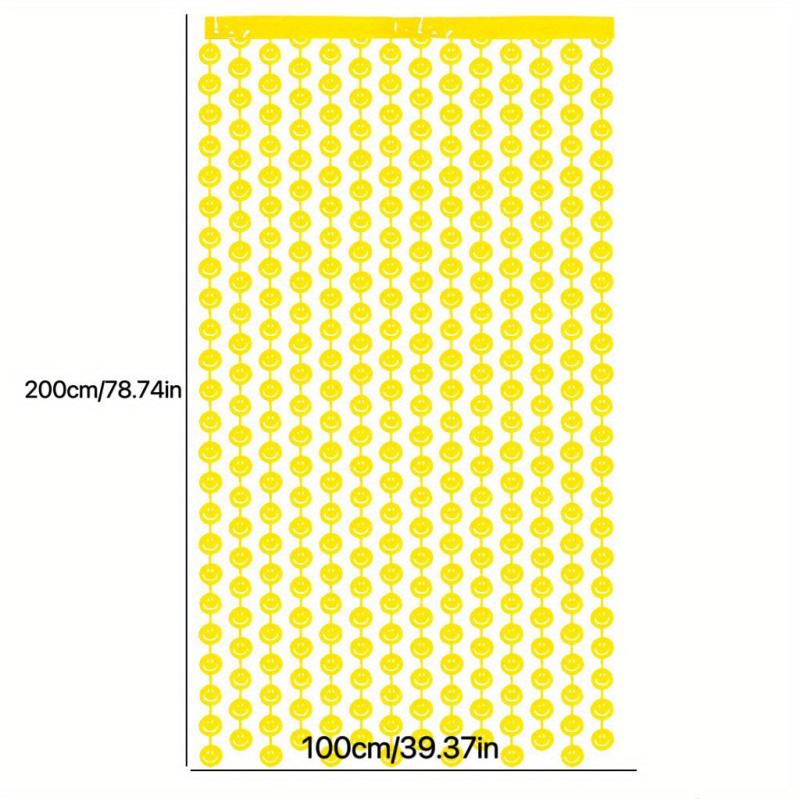 Smiley Face Macaron Rain Silk Curtain, Party Decoration Supplies