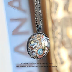 Gothic Witch Steampunk Glass Pendant Necklace Halloween Decor