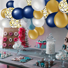 Navy/Golden Confetti Balloons 30 Pearl/Golden Metallic Balloons Party Decoration
