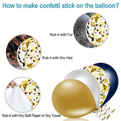 Navy/Golden Confetti Balloons 30 Pearl/Golden Metallic Balloons Party Decoration
